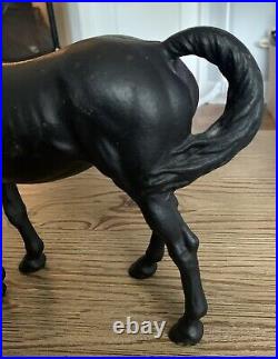 Hubley Style Cast Iron Black Beauty Horse Doorstop Original Condition Heavy