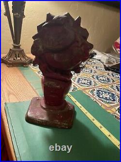 Hubley stamped, cast iron doorstop, Red Rose, Flower, RARE