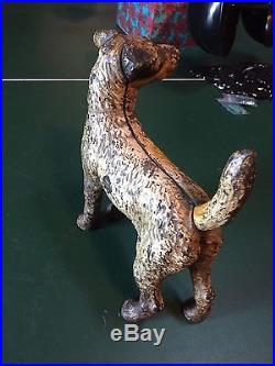 Hugbly Antique Dog Doorstop 1930's Cast Iron-Untouched-FREE SHIP
