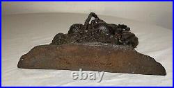 Huge antique original cast iron flower basket bouquet heavy figural doorstop Huge antique original cast iron flower basket bouquet heavy figural doorstop