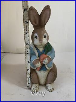 Japanese Hand Cast & Hand Painted Garden Rabbit/ Doorstop 9 Tall