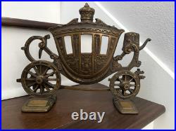 LARGE 12 ANTIQUE c. 1920 CINDERELLA'S CARRIAGE DOORSTOP