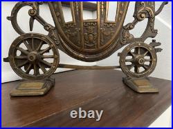LARGE 12 ANTIQUE c. 1920 CINDERELLA'S CARRIAGE DOORSTOP
