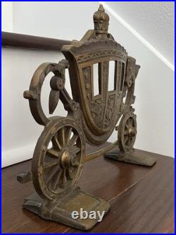 LARGE 12 ANTIQUE c. 1920 CINDERELLA'S CARRIAGE DOORSTOP