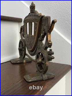 LARGE 12 ANTIQUE c. 1920 CINDERELLA'S CARRIAGE DOORSTOP