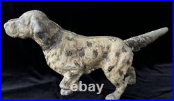LARGE 15 Antique HUBLEY Cast-Iron English Setter Pointer Dog Door Stop Statue