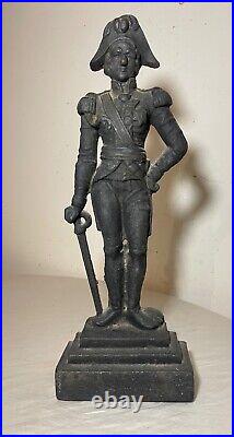 LARGE antique original cast iron military Lord Nelson heavy figural doorstop LARGE antique original cast iron military Lord Nelson heavy figural doorstop