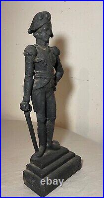 LARGE antique original cast iron military Lord Nelson heavy figural doorstop LARGE antique original cast iron military Lord Nelson heavy figural doorstop
