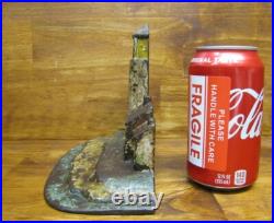 LIGHTHOUSE & KEEPERS HOME Antique Cast Iron Figural Doorstop Nautical Seaside