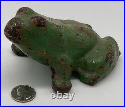 Large Antique Cast Iron Frog Doorstop Garden or Fountain Nice Patina! 5 lbs