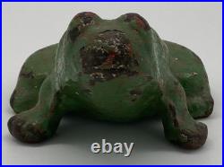 Large Antique Cast Iron Frog Doorstop Garden or Fountain Nice Patina! 5 lbs