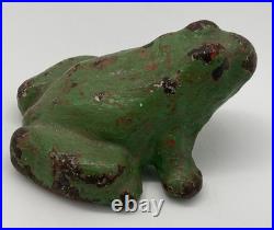 Large Antique Cast Iron Frog Doorstop Garden or Fountain Nice Patina! 5 lbs