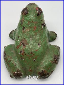 Large Antique Cast Iron Frog Doorstop Garden or Fountain Nice Patina! 5 lbs