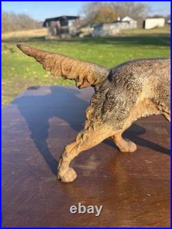 Large Antique Cast Iron Hubley Spaniel Setter Dog Door Stop