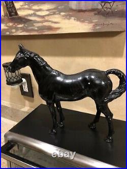 Large Hubley cast iron black beauty horse doorstop 30s