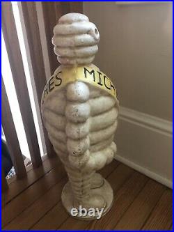 Large Michelin Man Cast Iron Advertising Door Stop Statue 22 Tall