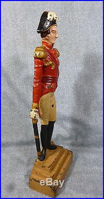 Large Sized Cast Iron French Soldier Doorstop c. 1940's