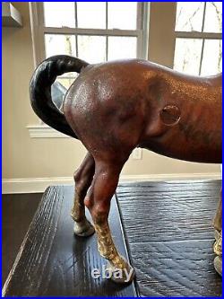 Large Vintage Hubley Cast Iron Horse Door Stop HEAVY! Almost 6 lbs