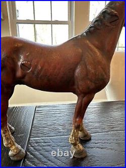 Large Vintage Hubley Cast Iron Horse Door Stop HEAVY! Almost 6 lbs