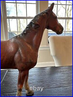 Large Vintage Hubley Cast Iron Horse Door Stop HEAVY! Almost 6 lbs