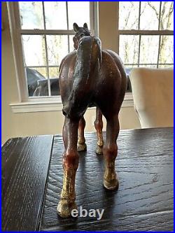 Large Vintage Hubley Cast Iron Horse Door Stop HEAVY! Almost 6 lbs