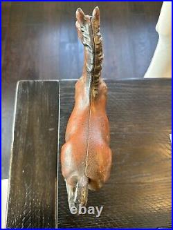 Large Vintage Hubley Cast Iron Horse Door Stop HEAVY! Almost 6 lbs