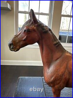 Large Vintage Hubley Cast Iron Horse Door Stop HEAVY! Almost 6 lbs