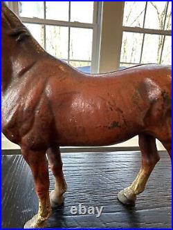Large Vintage Hubley Cast Iron Horse Door Stop HEAVY! Almost 6 lbs