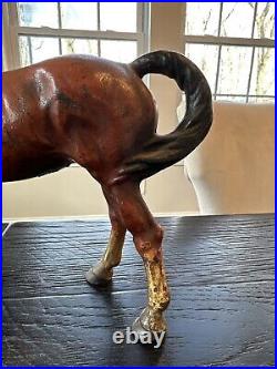 Large Vintage Hubley Cast Iron Horse Door Stop HEAVY! Almost 6 lbs