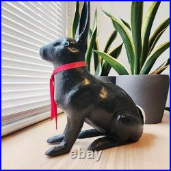 Life-Size Cast Iron Rabbit Bunny Vintage Doorstop Garden 13 Tall HEAVY 15lbs