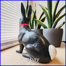 Life-Size Cast Iron Rabbit Bunny Vintage Doorstop Garden 13 Tall HEAVY 15lbs