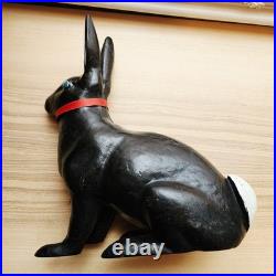 Life-Size Cast Iron Rabbit Bunny Vintage Doorstop Garden 13 Tall HEAVY 15lbs
