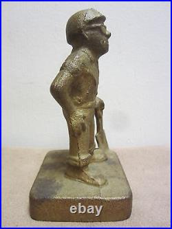 MIDWEST FOUNDRY Old Advertising Cast Iron Doorstop Statue'Sandy