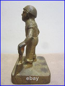 MIDWEST FOUNDRY Old Advertising Cast Iron Doorstop Statue'Sandy