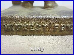 MIDWEST FOUNDRY Old Advertising Cast Iron Doorstop Statue'Sandy