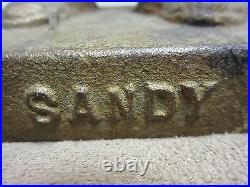 MIDWEST FOUNDRY Old Advertising Cast Iron Doorstop Statue'Sandy