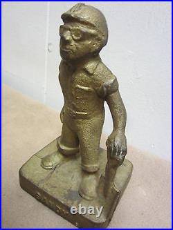 MIDWEST FOUNDRY Old Advertising Cast Iron Doorstop Statue'Sandy