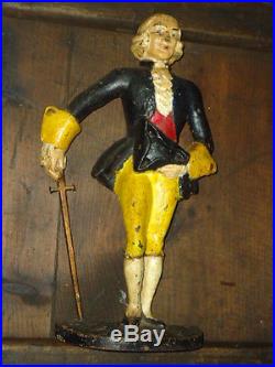 Marquise De Lafayette Cast Iron DoorStop -ANTIQUE historical soldier DOOR STOP
