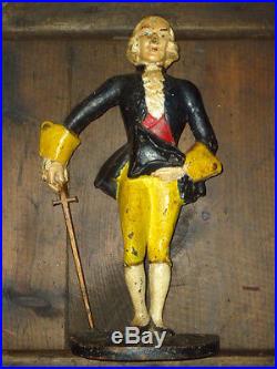 Marquise De Lafayette Cast Iron DoorStop -ANTIQUE historical soldier DOOR STOP