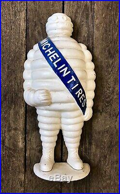 Michelin Man Bibendum Vintage Cast Iron 21.5 Tall Door Stop