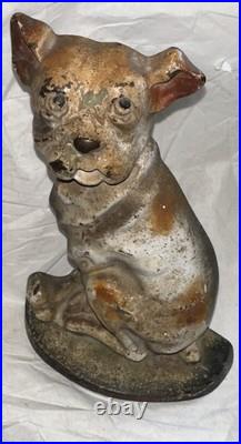 Mutt And His Bone Antique Cast Iron Doorstop 8 1/2 Inches Tall! Cute