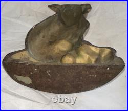 Mutt And His Bone Antique Cast Iron Doorstop 8 1/2 Inches Tall! Cute