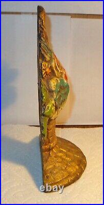 Nice Antique Hubley Vintage Cast Iron Metal Flower Basket Doorstop Marked 818 Nice Antique Hubley Vintage Cast Iron Metal Flower Basket Doorstop Marked 818