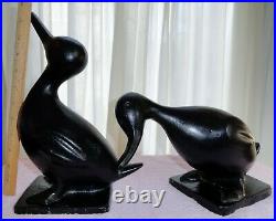 Nicest Vintage Original Metalcraft Pair Iron Ducks 1950 Creampuff Condition