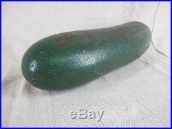 ONE OF A KIND! Antique Hand Painted Cast Iron CUCUMBER Doorstop Paperweight yqz