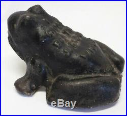 Old Antique I CROAK FOR THE JACKSON WAGON Cast Iron FROG Advertising DOORSTOP