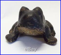Old Antique I CROAK FOR THE JACKSON WAGON Cast Iron FROG Advertising DOORSTOP