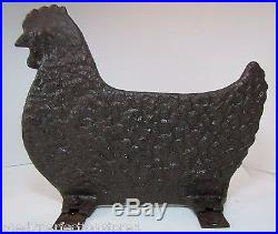 Old Cast Iron Chick Chicken Figural Boot Scaper farm yard art target doorstop