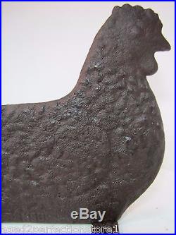 Old Cast Iron Chick Chicken Figural Boot Scaper farm yard art target doorstop