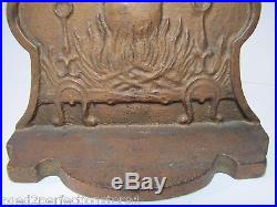 Old Cast Iron Fireplace Hearth Doorstop andirons kettle pot firewood bookend